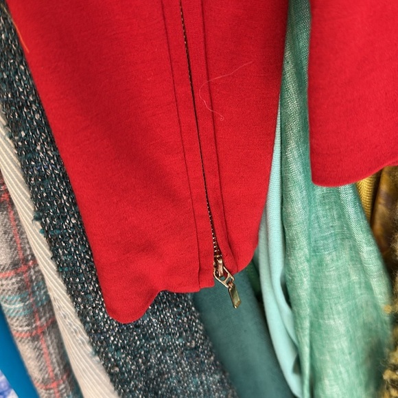 Vivienne Tam red zipper detail 1 button closure 2 pocket knit blazer size 4 - Picture 4 of 4